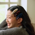Tagi丝绒bb夹i想象秋冬彩色钻鼓鼓边夹复古真丝质感发夹刘海夹