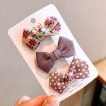 儿童婴儿发夹不伤发韩版宝宝可爱女孩全包布蝴蝶结碎花发饰品发卡