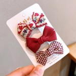 儿童婴儿发夹不伤发韩版宝宝可爱女孩全包布蝴蝶结碎花发饰品发卡