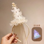 爱莎主题生日布置派对帽子女孩女童头纱皇冠装饰周岁场景拍照道具