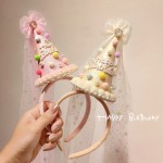 爱莎主题生日布置派对帽子女孩女童头纱皇冠装饰周岁场景拍照道具