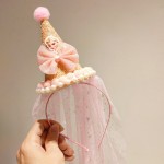 爱莎主题生日布置派对帽子女孩女童头纱皇冠装饰周岁场景拍照道具