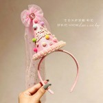 爱莎主题生日布置派对帽子女孩女童头纱皇冠装饰周岁场景拍照道具