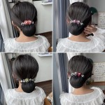 护士优雅职业头花女2025年新款发网韩版空姐银行盘发网兜上班发饰
