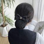 护士头花女职业发网盘头发银行空姐网兜服务员蓝色头饰发饰2025新