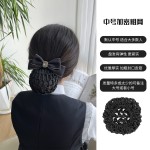 护士头花女职业发网盘头发银行空姐网兜服务员蓝色头饰发饰2025新