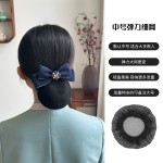 护士头花女职业发网盘头发银行空姐网兜服务员蓝色头饰发饰2025新