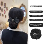 护士头花女职业发网盘头发银行空姐网兜服务员蓝色头饰发饰2025新