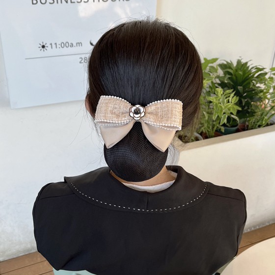 护士头花女职业发网银行空乘高级感盘发网兜餐厅上班头饰发饰2025