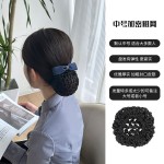 护士头花发兜职业上班高级感银行网红新款盘头发工作发网发夹发饰