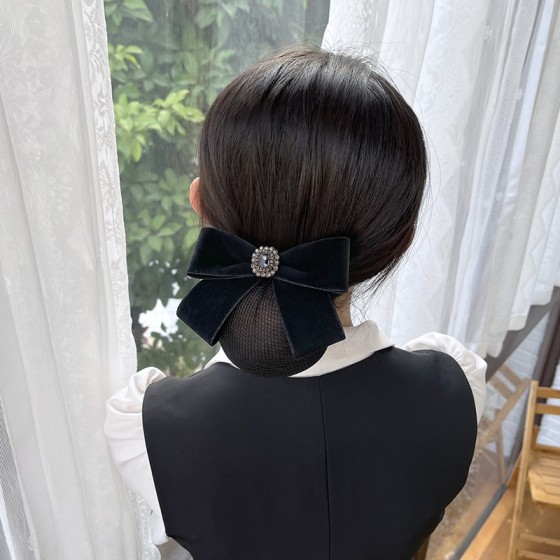 头花女网兜护士职业发网空姐银行高级感盘头发头饰2025年新款发饰