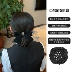 头花女网兜护士职业发网空姐银行高级感盘头发头饰2025年新款发饰