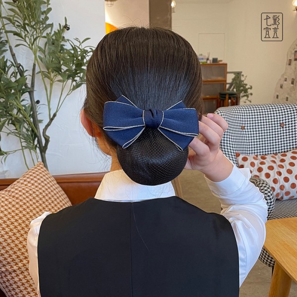 头花2025年新款女职业网兜护士空姐上班发网银行工作头饰发饰发夹