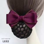 头花2025年新款女职业网兜护士空姐上班发网银行工作头饰发饰发夹