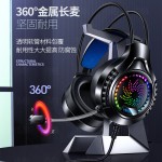 银雕Q7头戴式电脑耳机有线发光7.1影音USB游戏耳麦跨境私模亚马逊