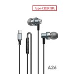金属立体声调音数字解码Type-C有线耳机适用华为三星C扁口入耳式