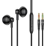 C70双插头台式电脑耳机入耳式2.5米线声卡笔记本有线游戏主播K歌