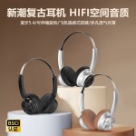 新品跨境爆款美式复古风头戴式蓝牙耳机无线超长续航手机通用丽音 （含认证）