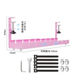 桌下理线架桌面路由器放置架插排收纳盒桌底绕线器免打孔伸缩过线