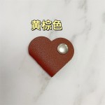 简约爱心皮革绕线器数据线整理器有线耳机集线器按扣式集线扎带