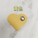 简约爱心皮革绕线器数据线整理器有线耳机集线器按扣式集线扎带