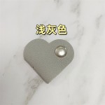 简约爱心皮革绕线器数据线整理器有线耳机集线器按扣式集线扎带