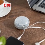 塑料防尘桌面绕线电线收纳盒回转式理线器数据线耳机线卷线器盘