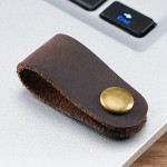 通用数据线扎线带疯马皮按扣耳机理线器固定防缠电脑HDMI线集线器