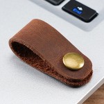 通用数据线扎线带疯马皮按扣耳机理线器固定防缠电脑HDMI线集线器