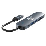 Type-c六合一拓展坞usb hub3.0分线器带PD100W充电4K多功能扩展器