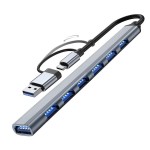 二拖八usb扩展器高速hub集线器7口拓展坞分线器多功能电脑扩展坞