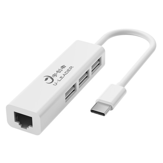 免驱Type-C百兆网卡USB2.0HUB type-c转RJ45网口 2.0百兆网卡+hub