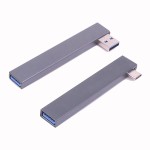 直角铝合金 type c分线器笔记本电脑3.0 usb hub扩展器四口集线器
