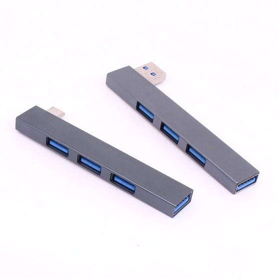 直角铝合金 type c分线器笔记本电脑3.0 usb hub扩展器四口集线器