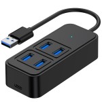 跨境一拖四typec分线器DC供电hub3.0笔记本平板电脑转接usb集线器