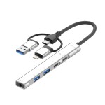 适用typec苹果usb转3.5mm耳机多功能扩展器五合一集线器HUB拓展坞