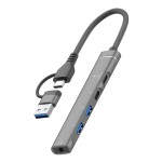 适用typec苹果usb转3.5mm耳机多功能扩展器五合一集线器HUB拓展坞