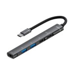 适用typec苹果usb转3.5mm耳机多功能扩展器五合一集线器HUB拓展坞