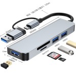 TYPE-C转USB3.0双口高速集线器笔记本电脑拓展坞多接口hub分线器