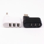 现货 旋转迷你USB 2.0 HUB 3口集线器笔记本电脑usb2.0扩展分线器