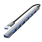 铝合金7口usb3.0 HUB扩展器一拖七 hub集线器7口分线器电脑扩展坞