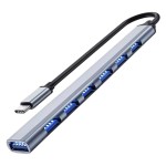 铝合金7口usb3.0 HUB扩展器一拖七 hub集线器7口分线器电脑扩展坞