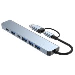 跨境一拖七usb3.0hub集线器笔记本电脑扩展坞双接口TYPE-C分线器