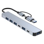 跨境一拖七usb3.0hub集线器笔记本电脑扩展坞双接口TYPE-C分线器