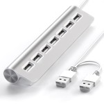 USB-A铝合金拓展坞USB2.0hub集线器分线器笔记本电脑扩展器7合1
