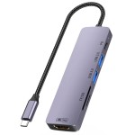 type-c拓展坞六合一扩展坞千兆网卡4K60hz笔记本多功能HUB分线器