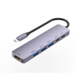 type-c拓展坞六合一扩展坞千兆网卡4K60hz笔记本多功能HUB分线器