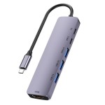 type-c拓展坞六合一扩展坞千兆网卡4K60hz笔记本多功能HUB分线器