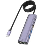type-c拓展坞六合一扩展坞千兆网卡4K60hz笔记本多功能HUB分线器
