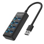 跨境USB3.0HUB7口集线器10口USB3.2分线器多口电脑USB扩展坞高速 （含认证）